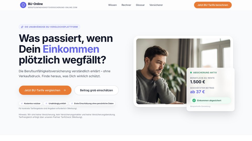 berufsunfaehigkeitsversicherung-online.com – Was passiert, wenn Dein Einkommen plötzlich wegfällt? BU-Versicherung verständlich erklärt
