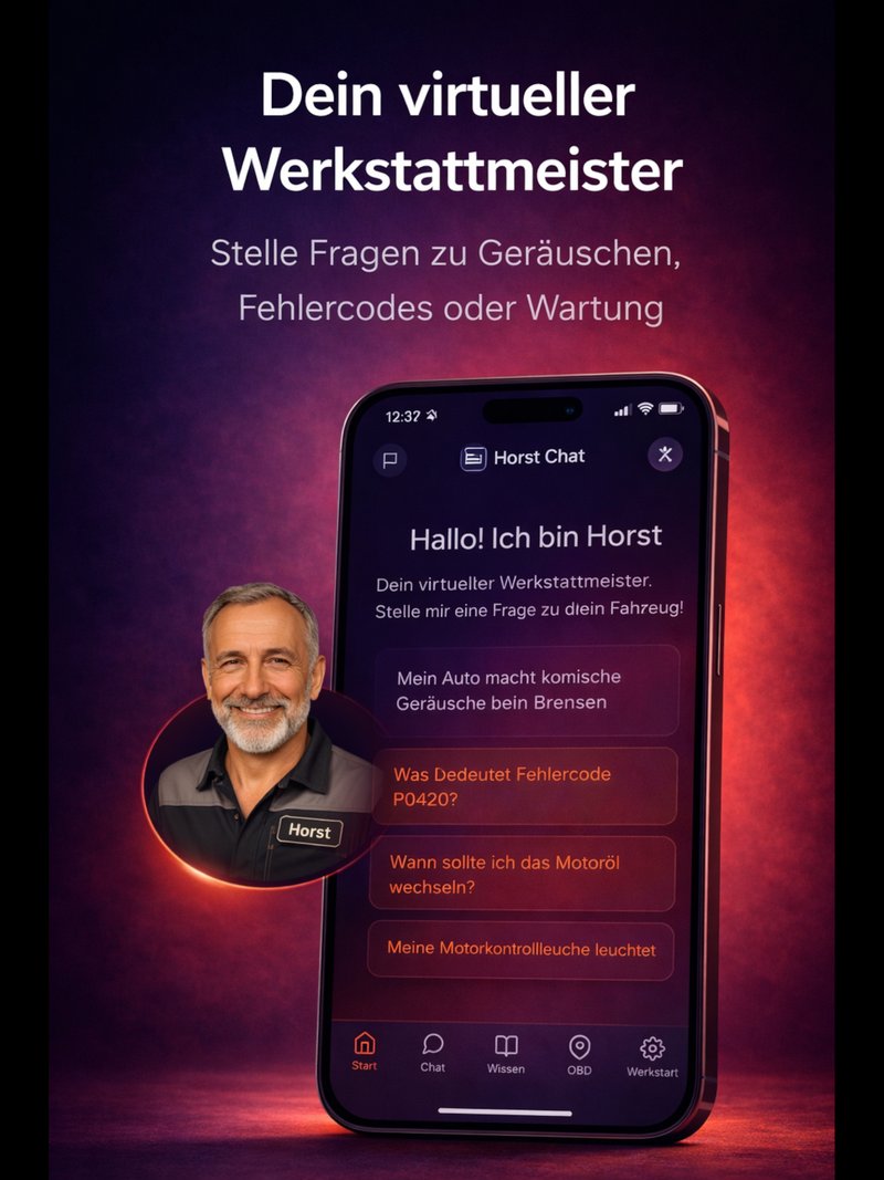 HorstHilft Mobile App – Dein virtueller Werkstattmeister Horst im Chat auf dem Smartphone
