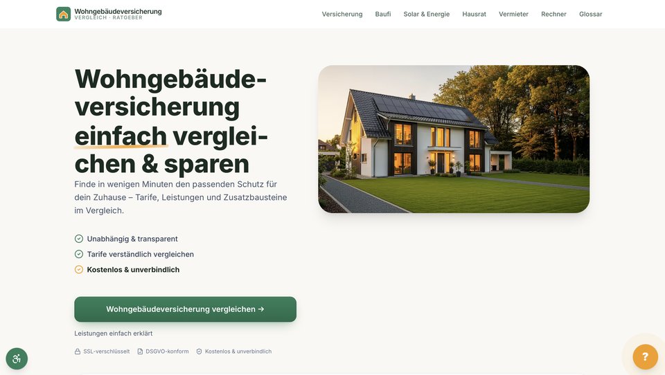 wohngebaeudeversicherung-vergleich.com – Wohngebäudeversicherung einfach vergleichen und sparen